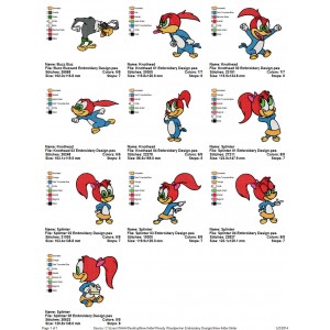 Package 10 Woody Woodpecker 03 Embroidery Designs